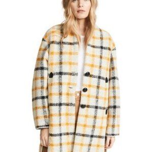 Isabel Marant Étoile Gabriel Oversized Plaid Wool Coat